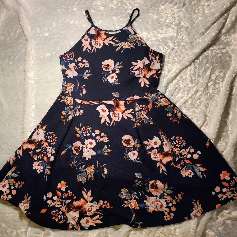 Floral Skater Dress - Size Large
